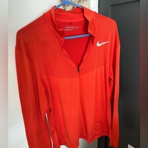 Nike Golf Orange Long Sleeve Pullover Half Zip Large Mens